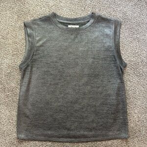 Porridge Metallic Silver Muscle Tank Top medium